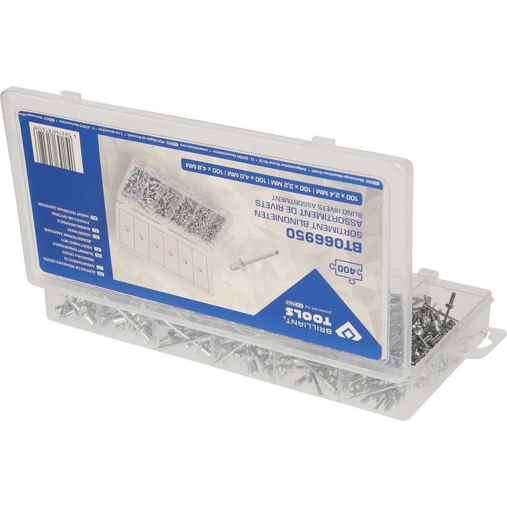 Produktabbildung Nr. 3: BRILLIANT TOOLS Sortiment Blindnieten, 400-tlg, 2, 4 - 3, 2 - 4 - 4, 8 mm