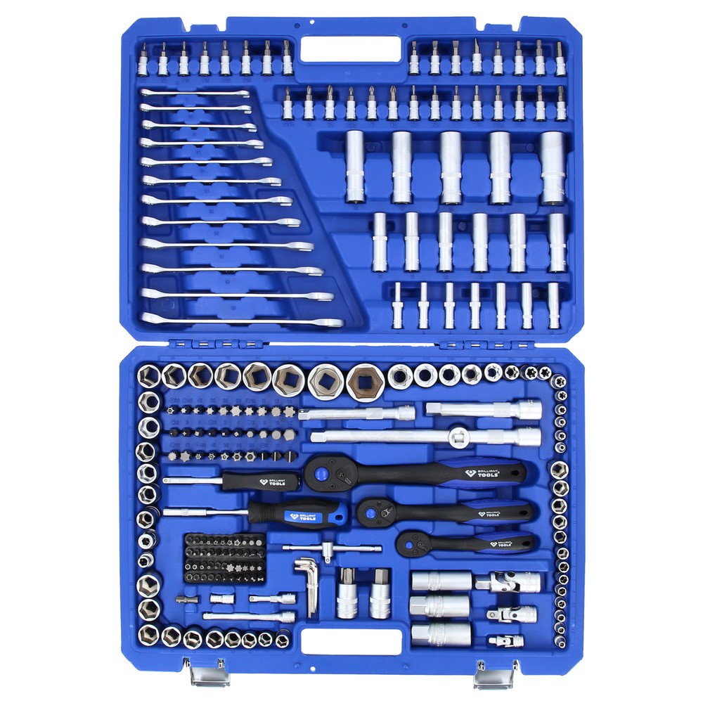 Produktabbildung Nr. 12: BRILLIANT TOOLS Steckschlüssel-Satz, 216-tlg, 1/4", 3/8", 1/2"