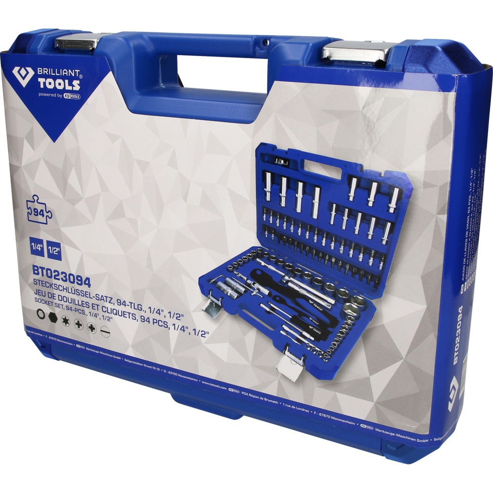 Produktabbildung Nr. 5: BRILLIANT TOOLS Steckschlüssel-Satz, 94-tlg, 1/4", 1/2"