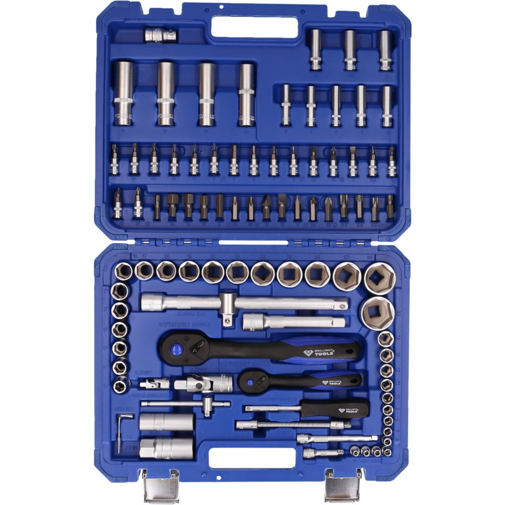 Produktabbildung Nr. 7: BRILLIANT TOOLS Steckschlüssel-Satz, 94-tlg, 1/4", 1/2"