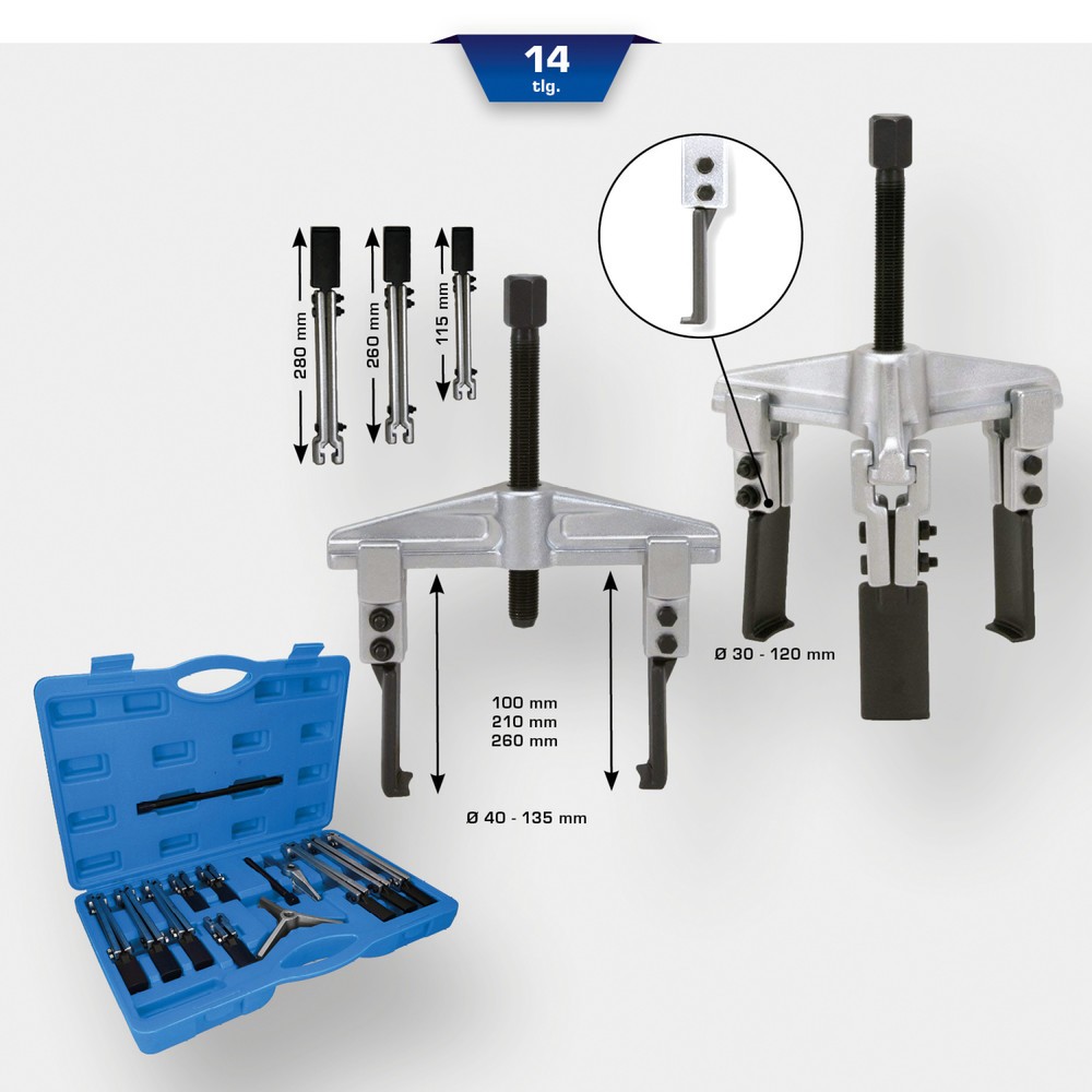 Produktabbildung Nr. 9: BRILLIANT TOOLS Universal-Abzieher-Satz, 14-tlg
