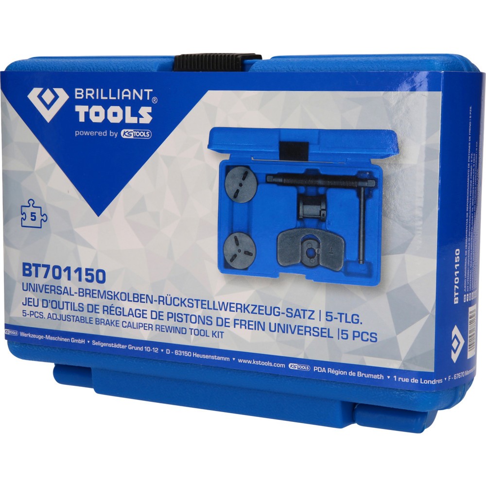 Produktabbildung Nr. 6: BRILLIANT TOOLS Universal-Bremskolben-Rückstellwerkzeug-Satz, 5-tlg