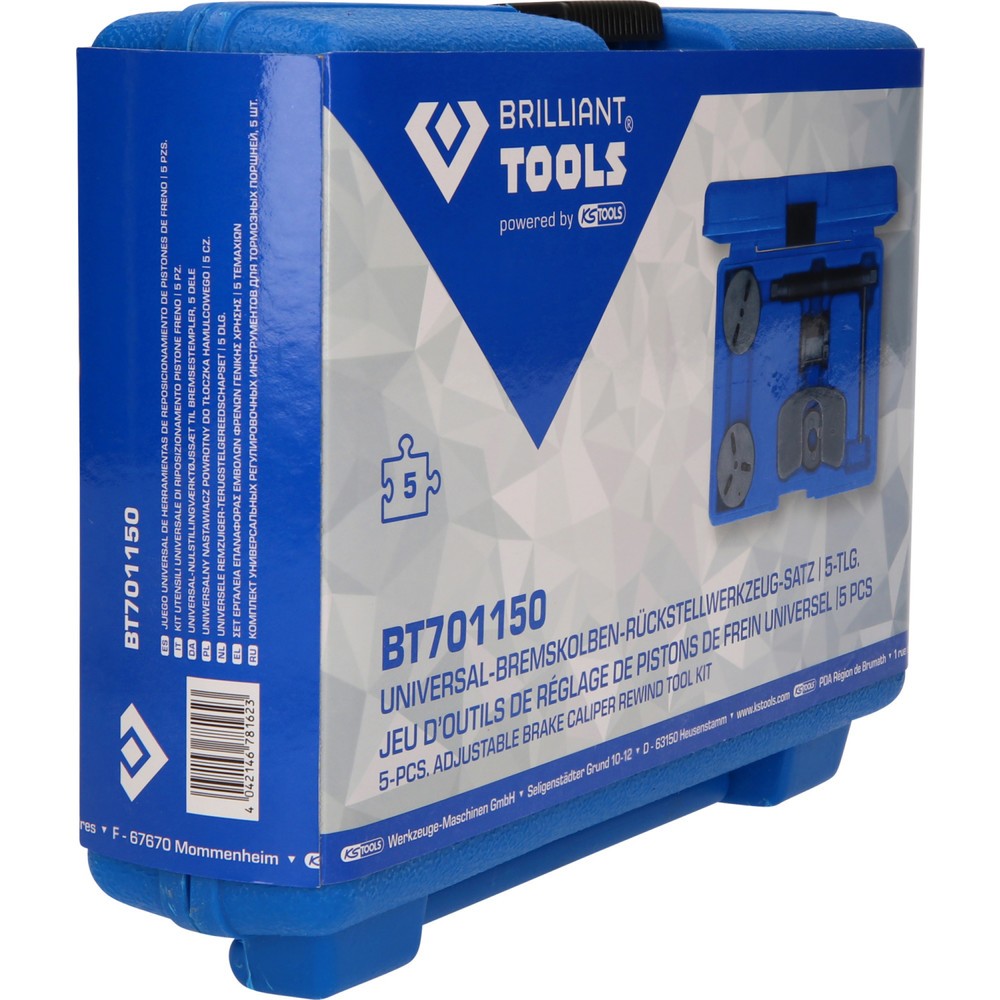 Produktabbildung Nr. 7: BRILLIANT TOOLS Universal-Bremskolben-Rückstellwerkzeug-Satz, 5-tlg