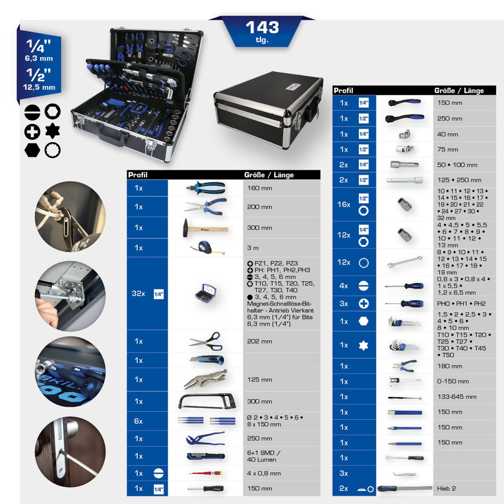Produktabbildung Nr. 17: BRILLIANT TOOLS Universalkoffer-Satz, 143-tlg