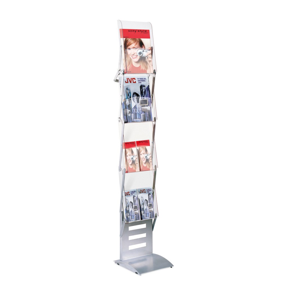 Product afbeelding: Brochurestandaard, opvouwbaar, 4 acrylvakken