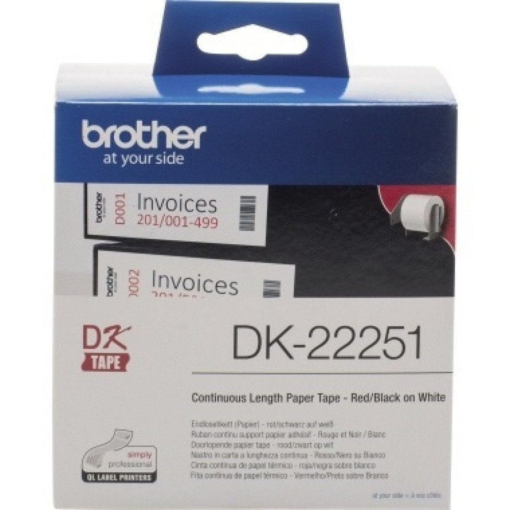 Produktabbildung: Brother Endlosetikettenrolle DK22251 62mmx15,24m weiß