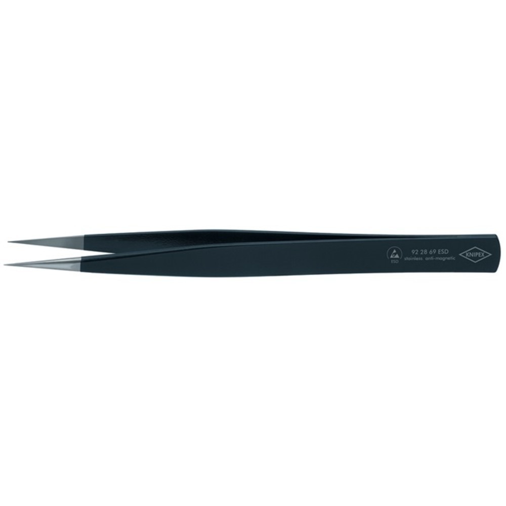 N° de l'image du produit 2 : Pincette de précision longueur 130 mm droit robuste inoxydable, antimagnétique,