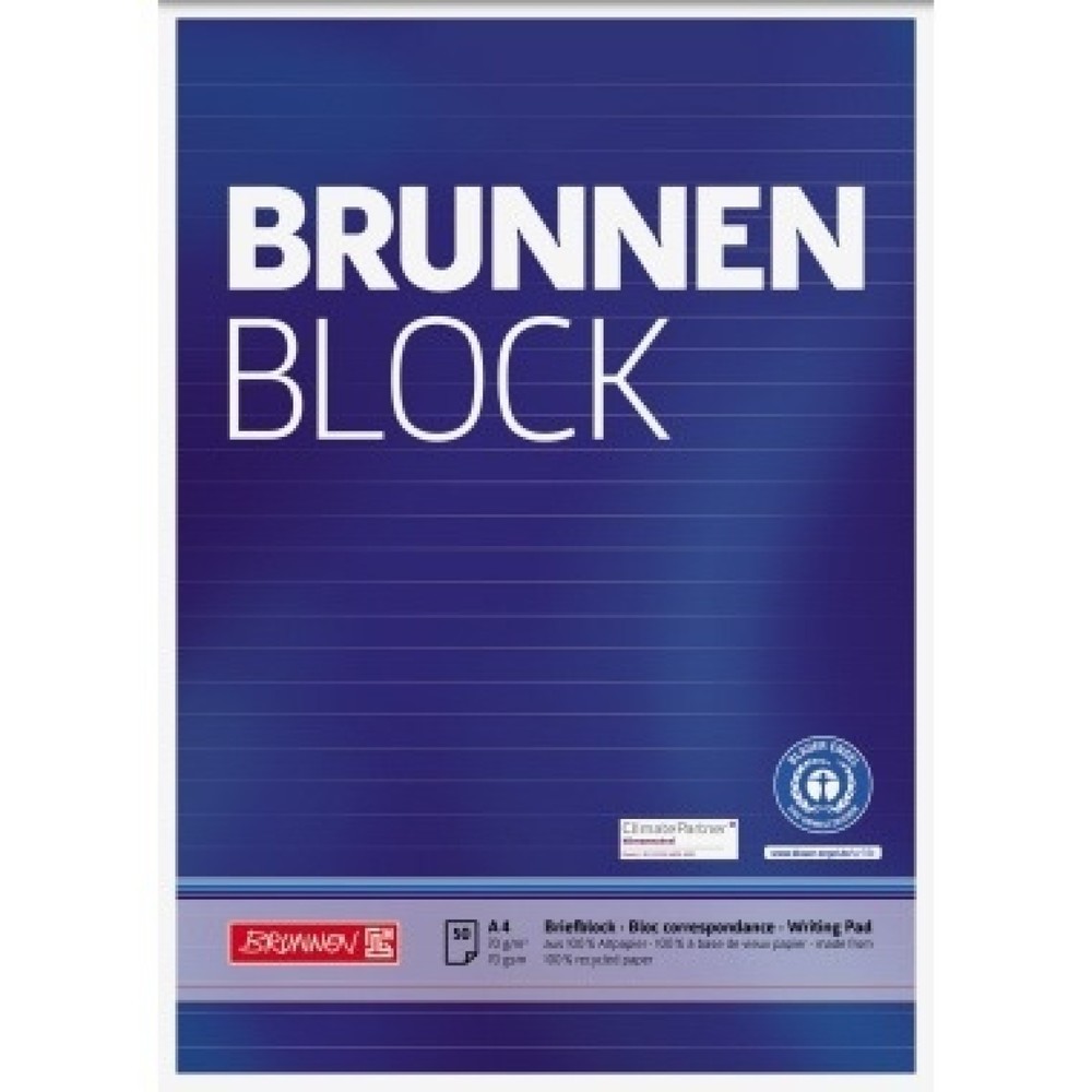 Produktabbildung: BRUNNEN Notizblock RCP 105261701 DIN A4 50Blatt liniert