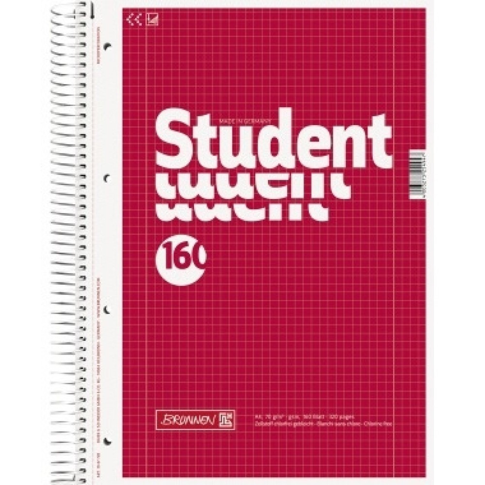 Produktabbildung: BRUNNEN Collegeblock Student 1067728 DIN A4 160Bl. kariert weiß