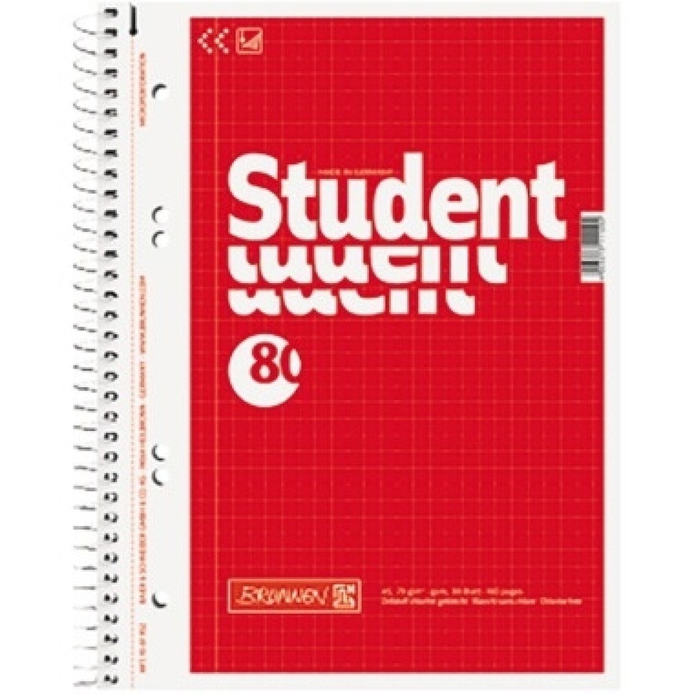 Produktabbildung: BRUNNEN Collegeblock 1067952 A5 kariert 80Bl rot