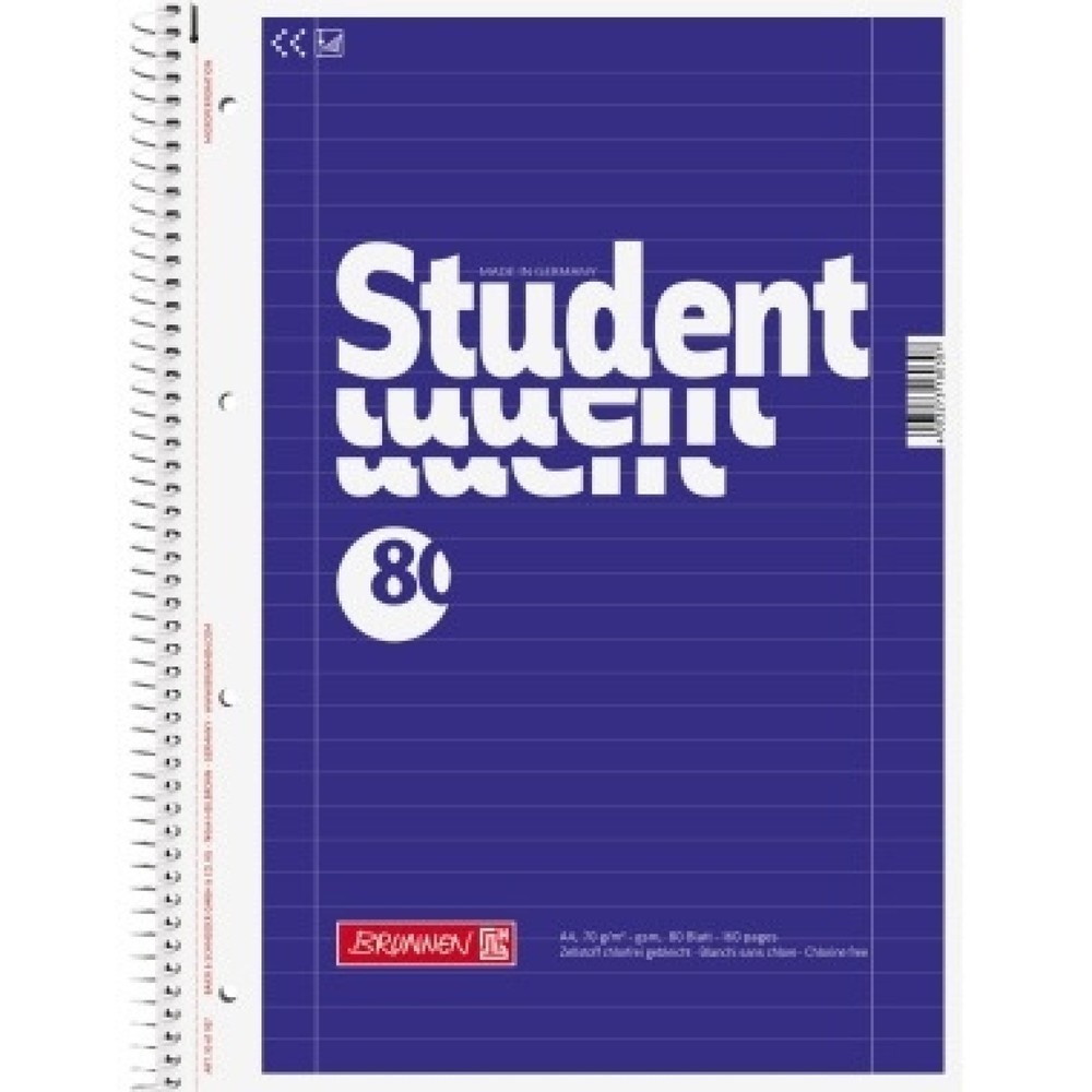 Produktabbildung: BRUNNEN Collegeblock Student 1067927 DIN A4 80Bl. Lin27 liniert