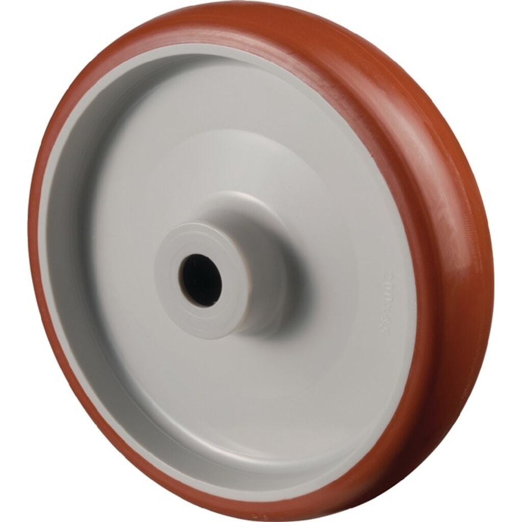 Produktabbildung: BS ROLLEN Ersatzrad, Polyurethan, Rad-Ø 150 mm Tragfähigkeit 240 kg, Achs-Ø 15 mm Nabenlänge 44 mm