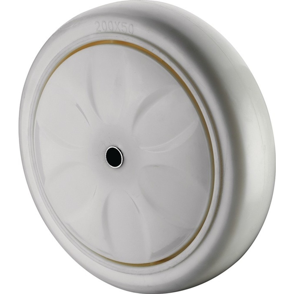 Produktabbildung: BS ROLLEN Ersatzrad, Kunststoff weiß, Rad-Ø 200 mm Tragfähigkeit 750 kg, Achs-Ø 12,5 mm Nabenlänge 59 mm