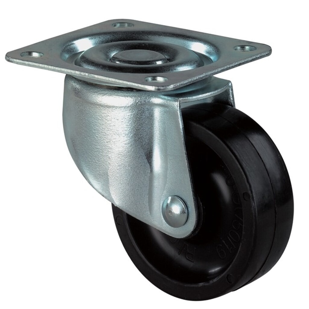 BS ROLLEN Lenkrolle, mit Anschraubplatte, Rad-Ø 25 mm Tragfähigkeit 15 kg, Kunststoff schwarz Produktabbildung: BS ROLLEN Lenkrolle, mit Anschraubplatte, Rad-Ø 25 mm Tragfähigkeit 15 kg, Kunststoff schwarz