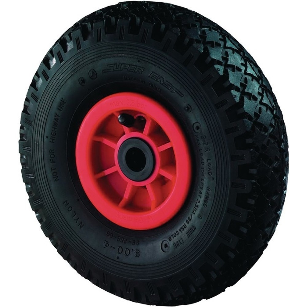 Produktabbildung: BS ROLLEN Luftrad, Ersatzrad, Rad-Ø 260 mm Tragfähigkeit 100 kg, Stollenprofil Rollenlager