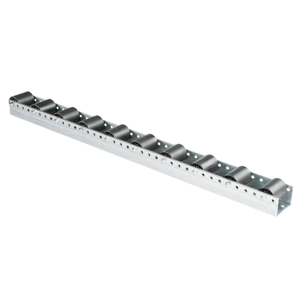 BS ROLLEN Paletten-Rollenschiene, Kunststoffrolle, Tragkraft 65 kg, Teilung 104 mm Produktabbildung: BS ROLLEN Paletten-Rollenschiene, Kunststoffrolle, Tragkraft 65 kg, Teilung 104 mm