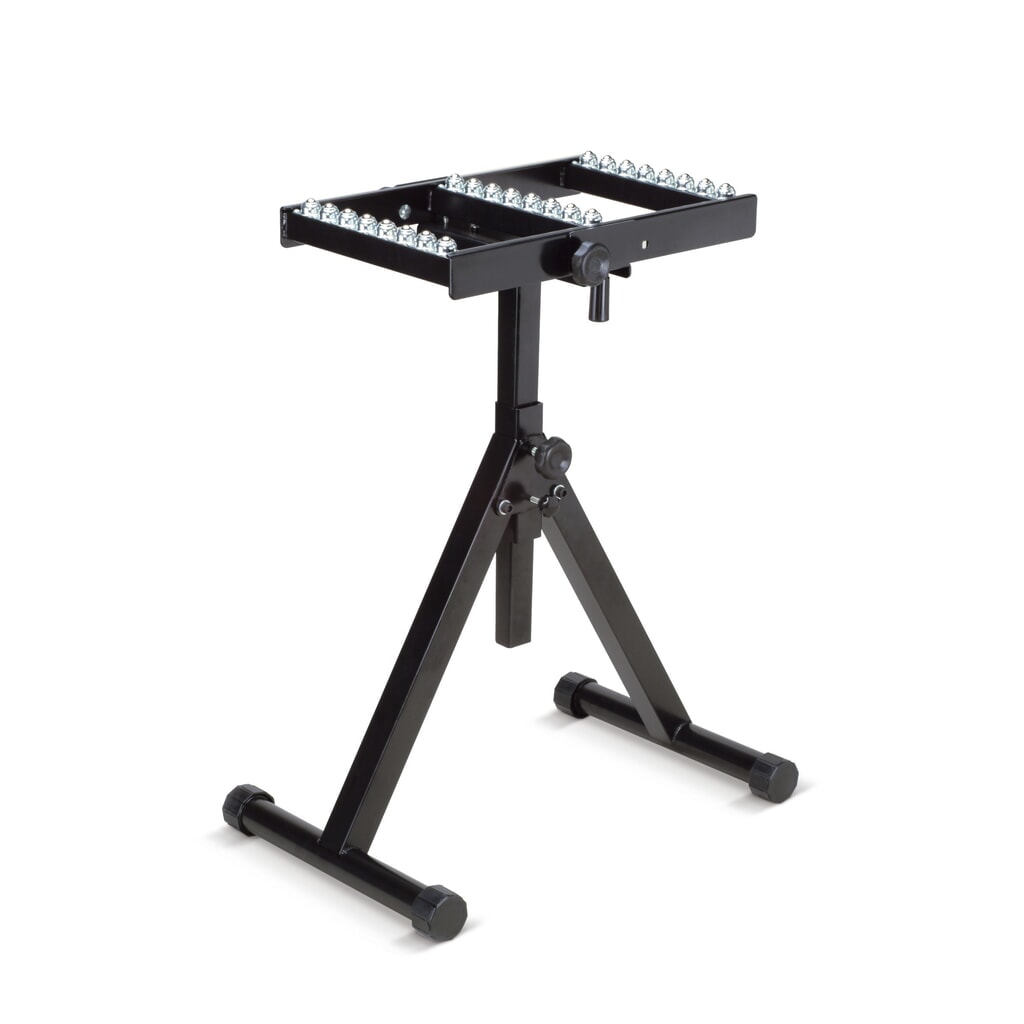 BS ROLLEN Rollenbock für Materialzuführungen, mit Kugeltisch, Höhe 707-1.128 mm Produktabbildung: BS ROLLEN Rollenbock für Materialzuführungen, mit Kugeltisch, Höhe 707-1.128 mm