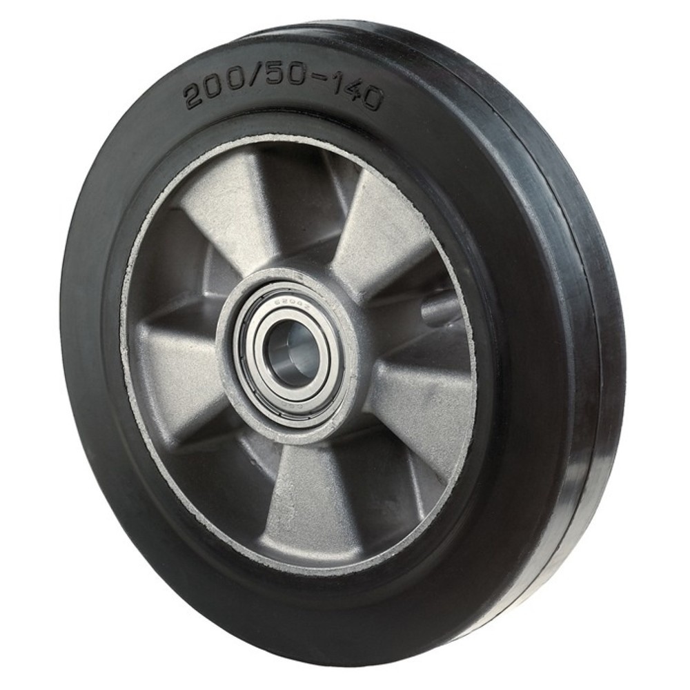 Illustration du produit: BS ROLLEN Roue de rechange, caoutchouc, Ø de la roue 125 mm, capacité de charge 220 kg, Ø de l'axe 20 mm, longueur du moyeu 50 mm