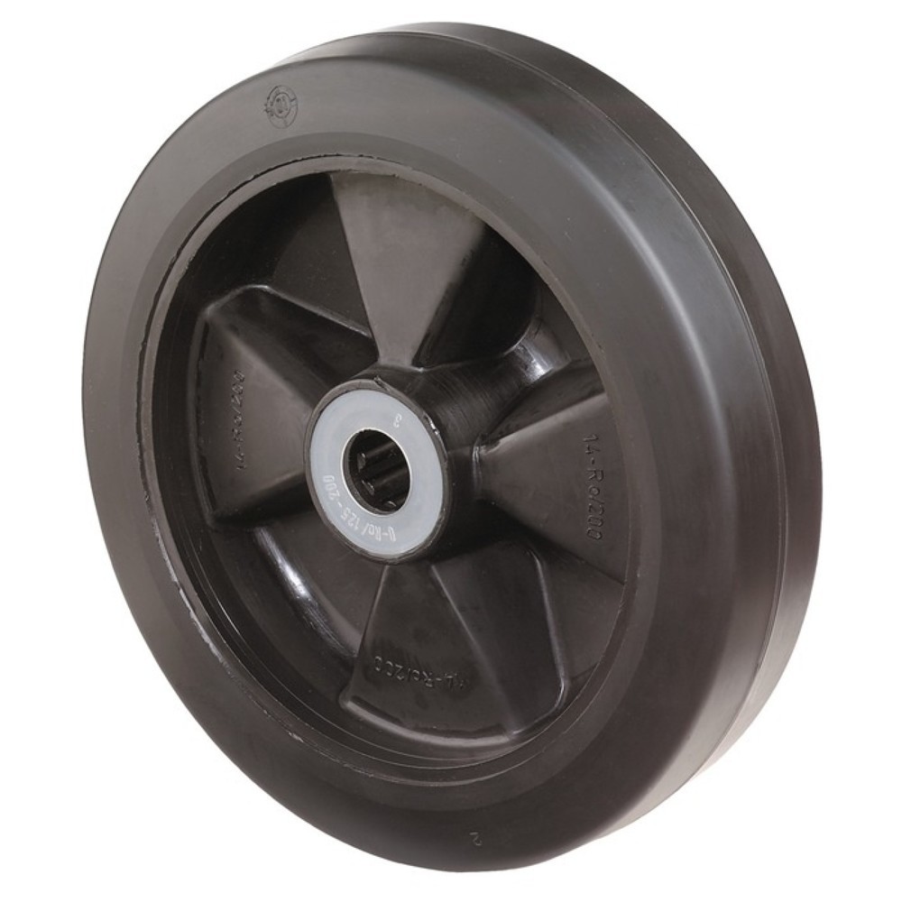 Illustration du produit: BS ROLLEN Roue de rechange, caoutchouc noir, Ø de la roue 100 mm, capacité de charge 140 kg, Ø de l'axe 12 mm, longueur du moyeu 40 mm