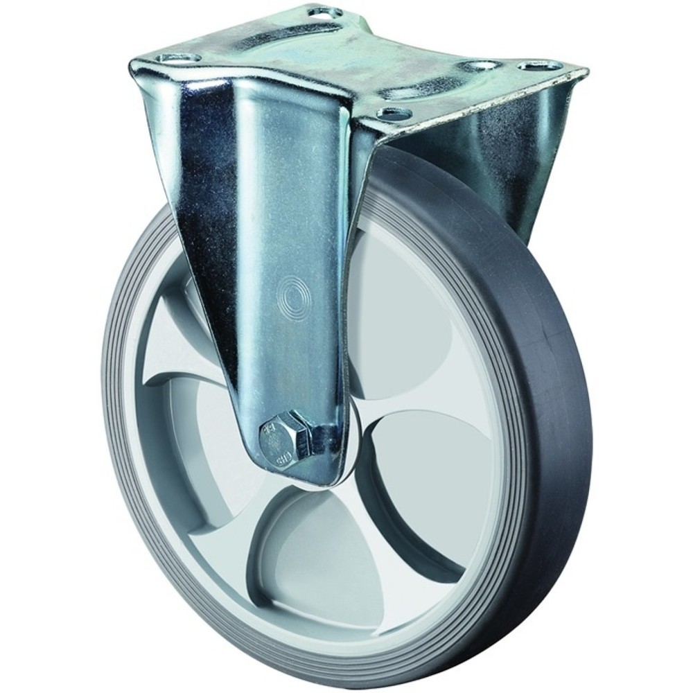 Illustration du produit: BS ROLLEN Roue fixe, thermoplastique, roue Ø 100 mm, capacité de charge 110 kg, plaque L104xl80 mm