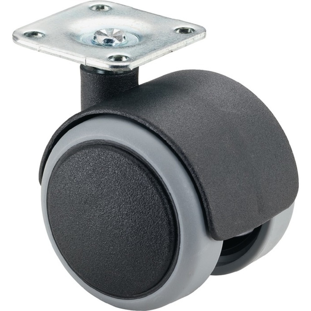 Illustration du produit: BS ROLLEN Roulette double en plastique, avec plaque à visser, Ø de la roue 40 mm, capacité de charge 30 kg, polyamide