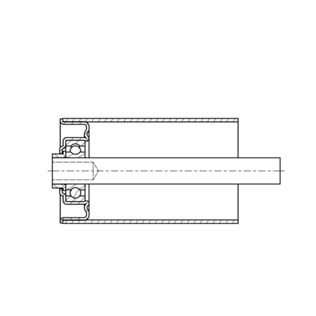 Produktabbildung Nr. 3: BS ROLLEN Tragrolle für Rollenbahnen, Stahl, verzinkt, Federachse, Ø 50 mm, Länge 300 mm, TK 150 kg