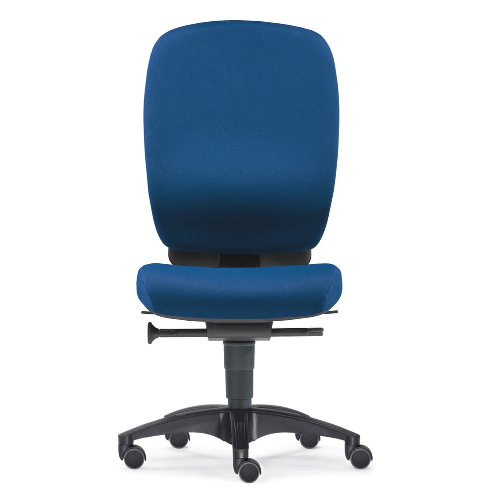 Produktabbildung: Bürodrehstuhl PROFI, DIN-Bandscheibensitz, blau