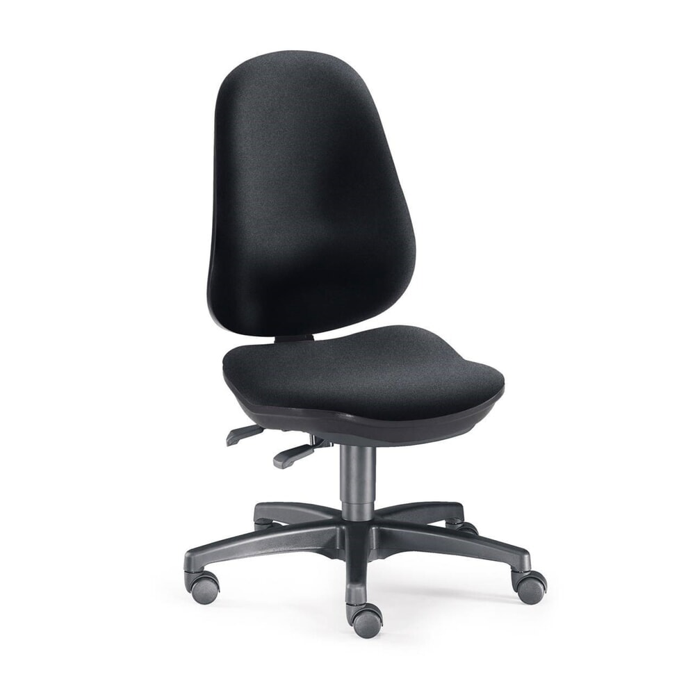Produktabbildung: Bürodrehstuhl RELAX, Bandscheibensitz, hohe Rückenlehne, schwarz