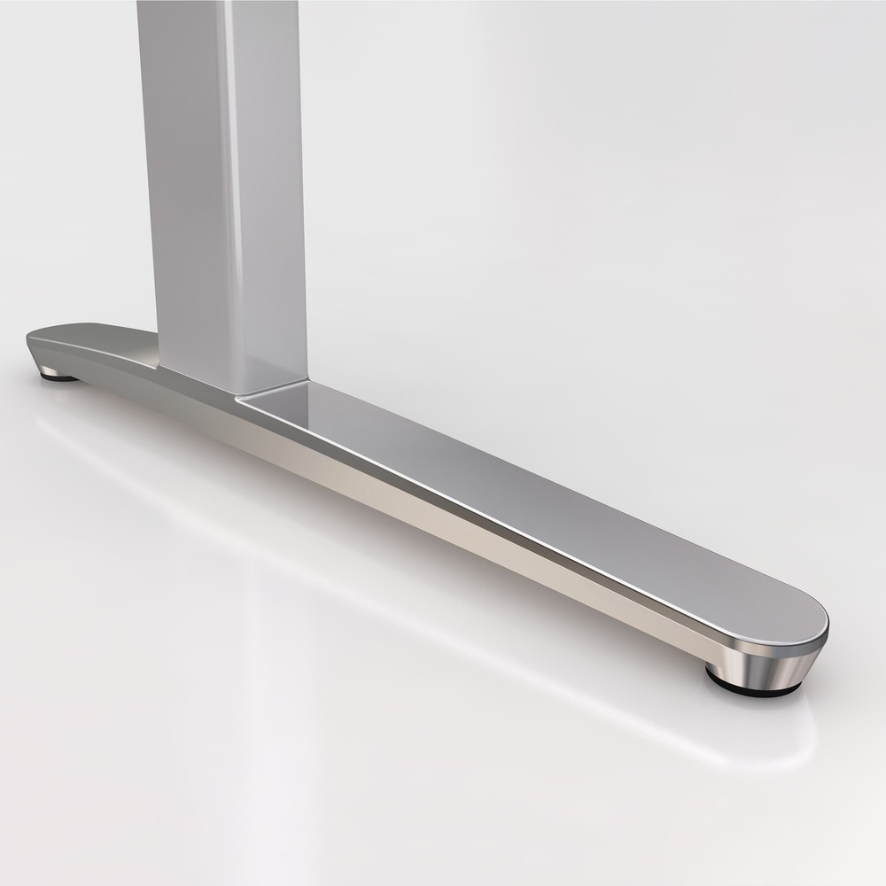 N° de l'image du produit 2 : Bureau Hammerbacher à hauteur réglable électriquement, avec interrupteur à mémoire, pied en C, l x P 1 600 x 800 mm, gris