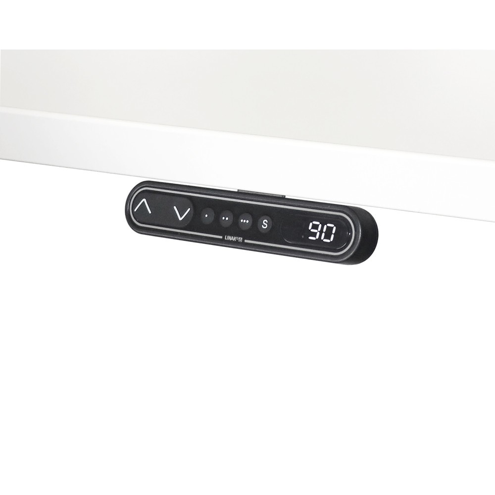 N° de l'image du produit 8 : Bureau assis/debout Hammerbacher él.200 x 100 cm blanc