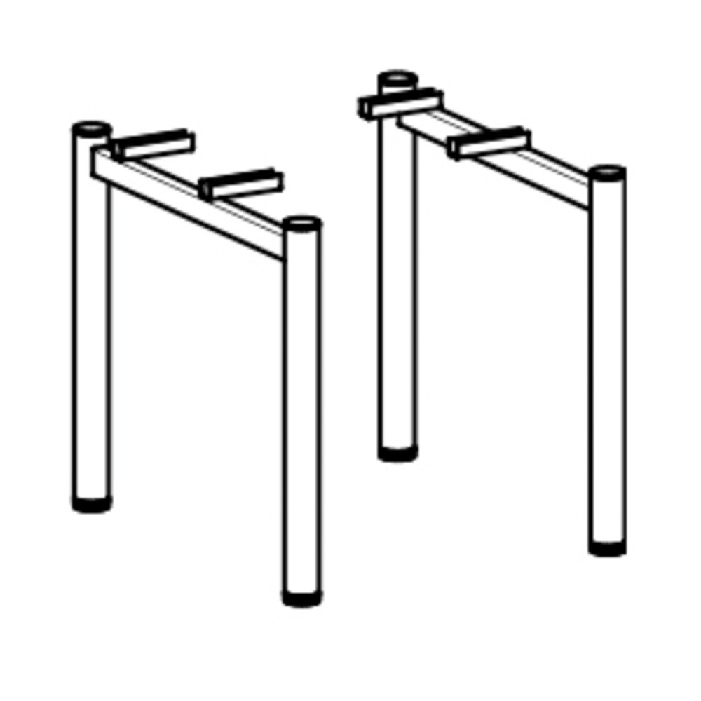 Productafbeelding nr. 6: Geramöbel handmatig in hoogte verstelbaar bureau Profi, 4-poots frame, PC-vormig tafelblad rechts, BxD 1.800 x 1.000 mm, lichtgrijs
