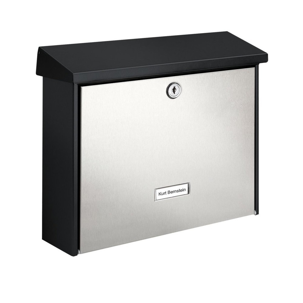 Produktabbildung: BURG-WÄCHTER Briefkasten Black und Steel London 6867 B+S