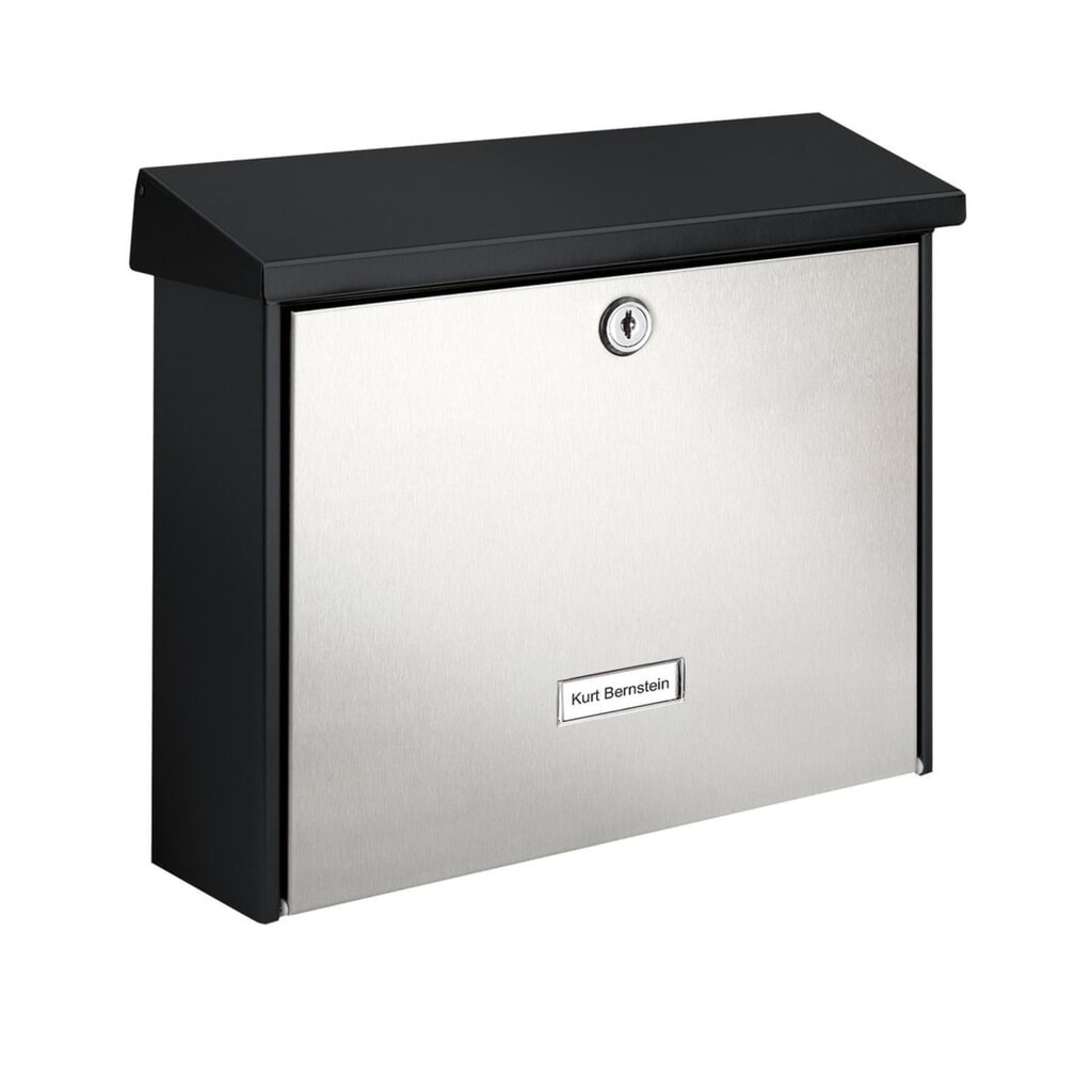 BURG-WÄCHTER Briefkasten Black und Steel London 6867 B+S Produktabbildung: BURG-WÄCHTER Briefkasten Black und Steel London 6867 B+S