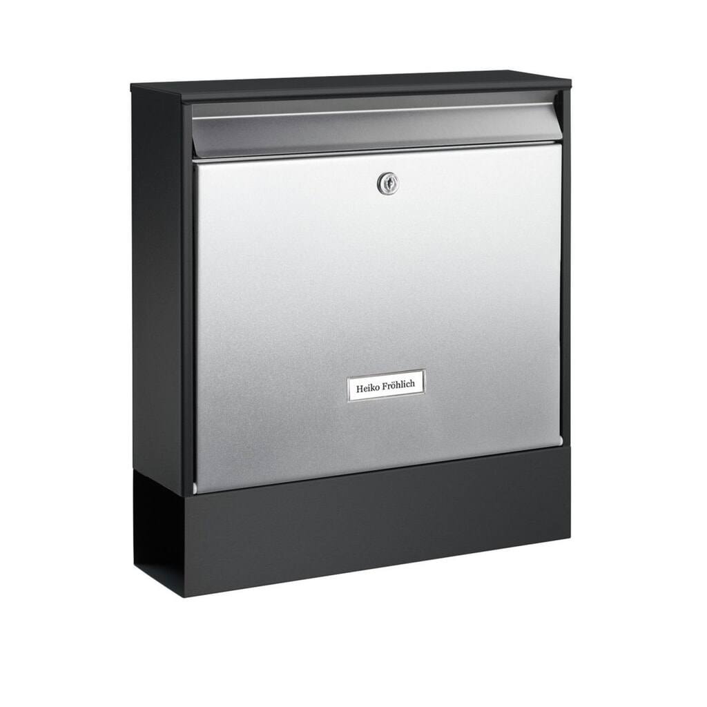 BURG-WÄCHTER Briefkasten Black & Steel Oxford-Set 68770 B+S Produktabbildung: BURG-WÄCHTER Briefkasten Black & Steel Oxford-Set 68770 B+S