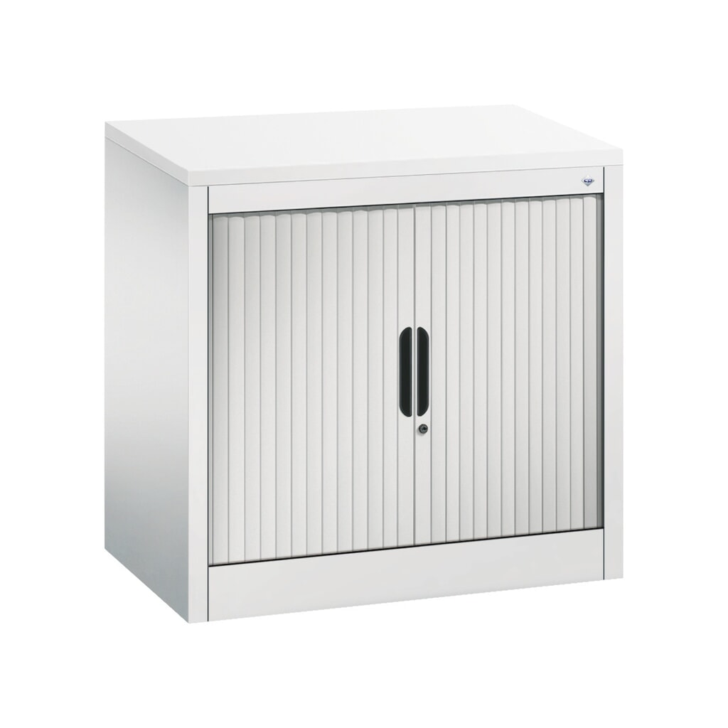 C+P Anstell-Querrollenschrank, 1 1/2 OH, Breite 800 mm, lichtgrau, weiß Produktabbildung: C+P Anstell-Querrollenschrank, 1 1/2 OH, Breite 800 mm, lichtgrau, weiß