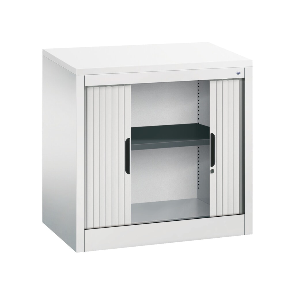 C+P Anstell-Querrollenschrank, 1 1/2 OH, Breite 800 mm, lichtgrau, weiß Produktabbildung Nr. 4: C+P Anstell-Querrollenschrank, 1 1/2 OH, Breite 800 mm, lichtgrau, weiß