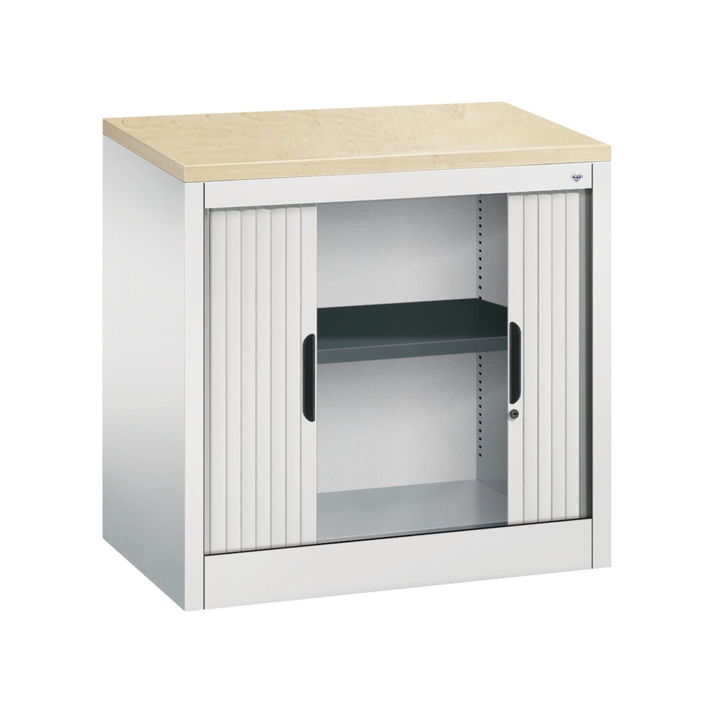 C+P Anstell-Querrollenschrank, 1 1/2 OH, Breite 800 mm, lichtgrau, Ahorn Produktabbildung Nr. 4: C+P Anstell-Querrollenschrank, 1 1/2 OH, Breite 800 mm, lichtgrau, Ahorn