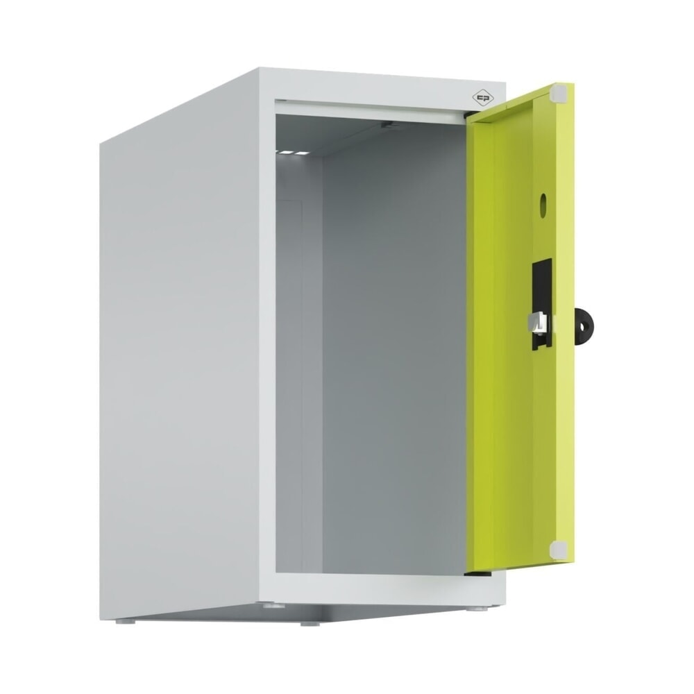 Produktabbildung Nr. 1: C+P Aufsatzschrank für Kleiderspind Serie Classic PLUS, 1 Abteil  Breite 250 mm, lichtgrau, clowngrün, für Vorhängeschloss