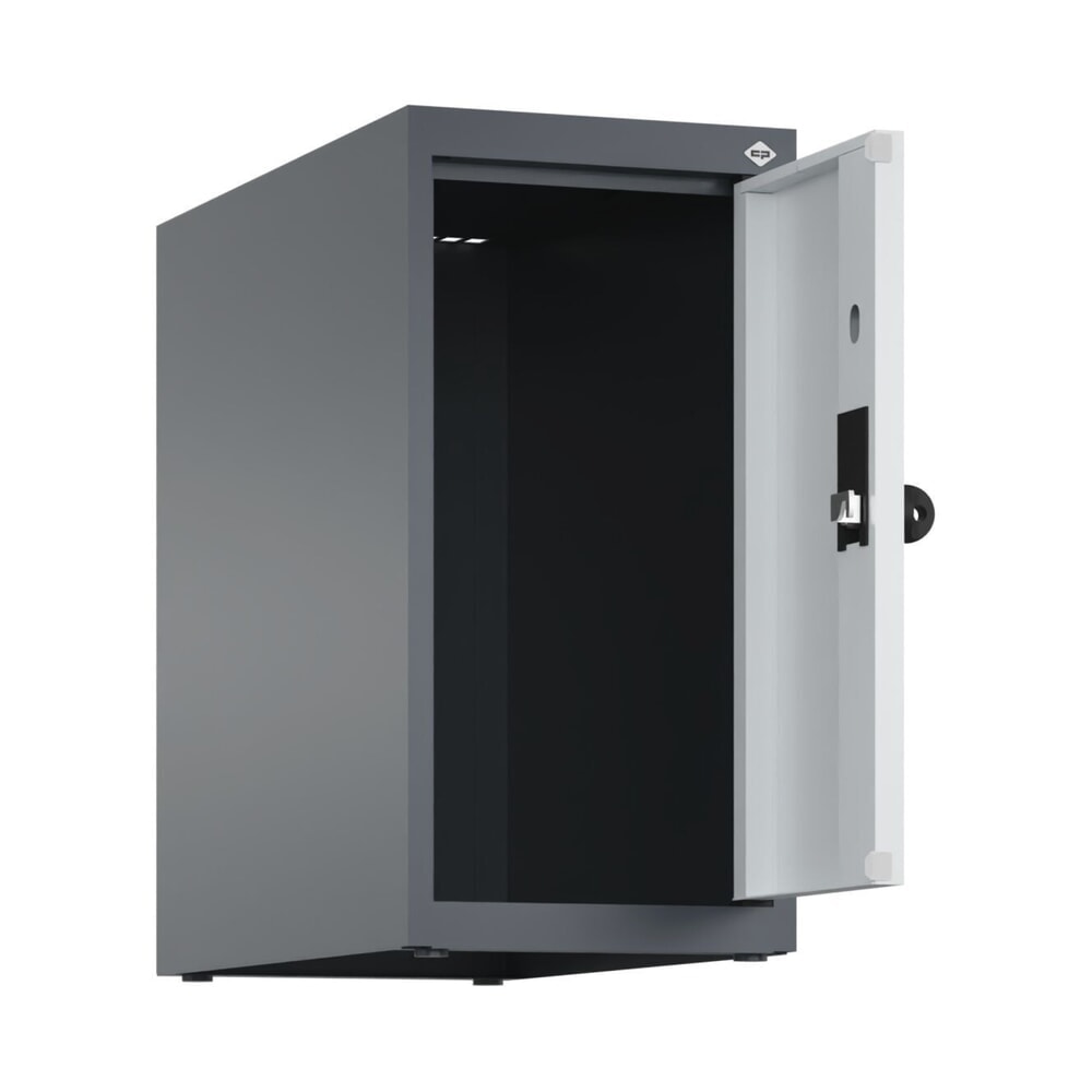 Produktabbildung Nr. 1: C+P Aufsatzschrank für Kleiderspind Serie Classic PLUS, 1 Abteil  Breite 250 mm, anthrazitgrau, lichtgrau, für Vorhängeschloss