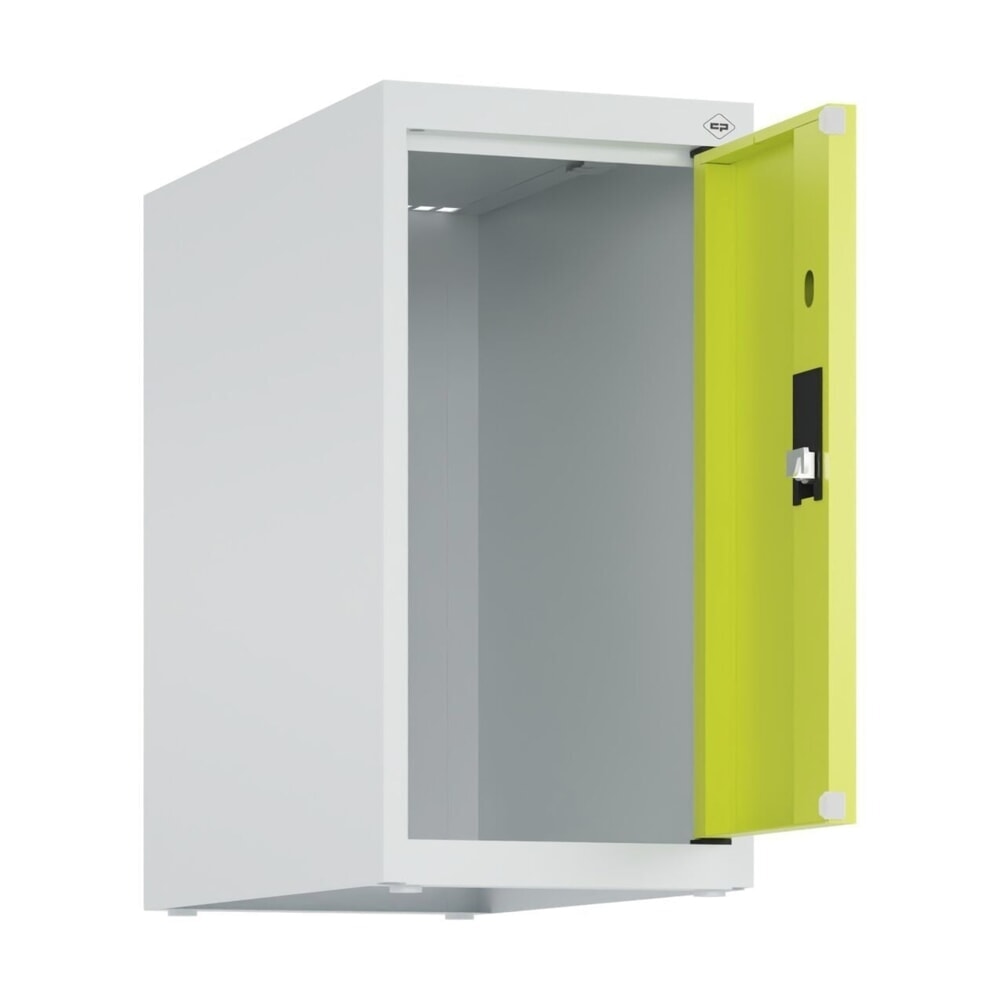 Produktabbildung Nr. 1: C+P Aufsatzschrank für Kleiderspind Serie Classic PLUS, 1 Abteil  Breite 250 mm, lichtgrau, clowngrün, Zylinderschloss