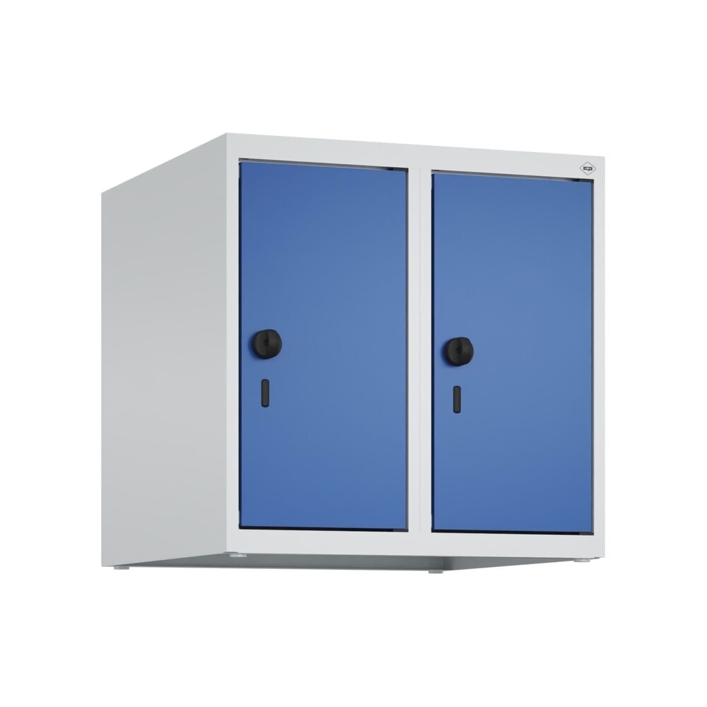 Produktabbildung Nr. 9: C+P Aufsatzschrank für Kleiderspind Serie Classic PLUS, 2 Abteile Breite 250 mm, lichtgrau, enzianblau, für Vorhängeschloss