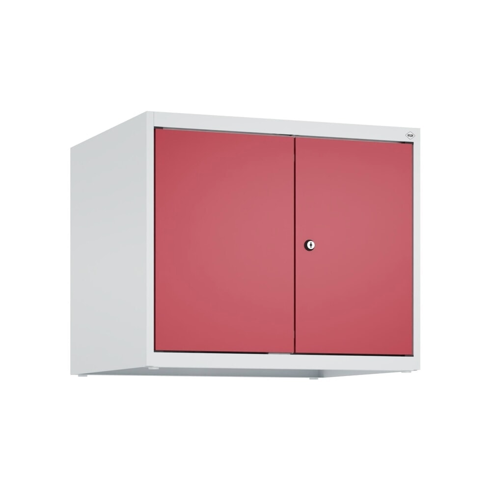 Produktabbildung Nr. 9: C+P Aufsatzschrank für Kleiderspind Serie Classic PLUS, 2 Abteile mit Trennwand, Breite 300 mm, lichtgrau, rubinrot, Zylinderschloss