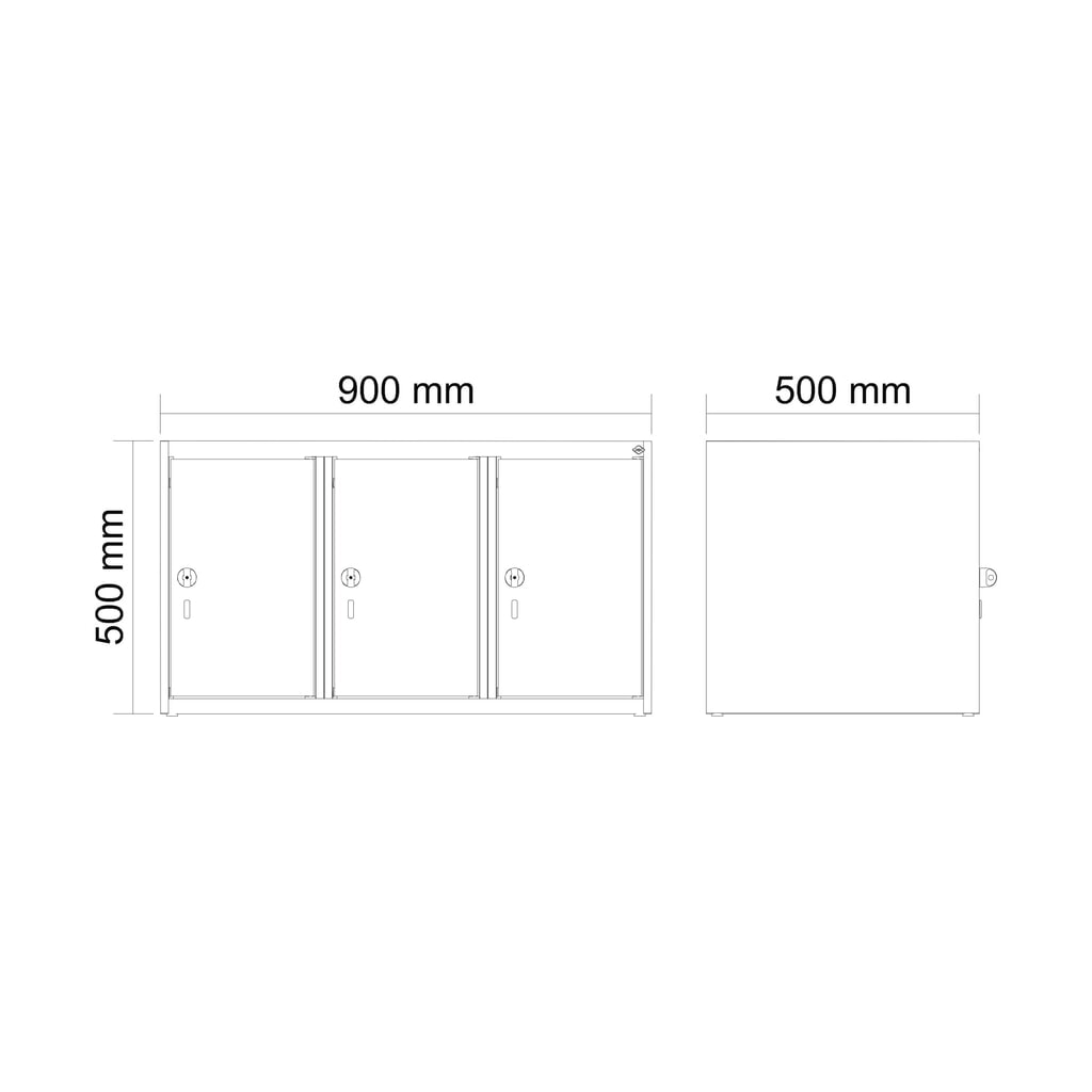 C+P Aufsatzschrank für Kleiderspind Serie Classic PLUS, 3 Abteile Breite 300 mm, lichtgrau, rubinrot, für Vorhängeschloss Produktabbildung Nr. 8: C+P Aufsatzschrank für Kleiderspind Serie Classic PLUS, 3 Abteile Breite 300 mm, lichtgrau, rubinrot, für Vorhängeschloss