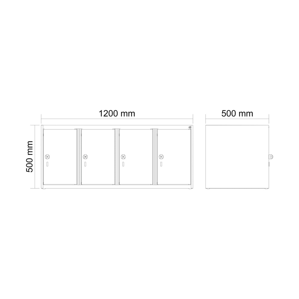 Produktabbildung Nr. 8: C+P Aufsatzschrank für Kleiderspind Serie Classic PLUS, 4 Abteile Breite 300 mm, lichtgrau, lichtblau, für Vorhängeschloss