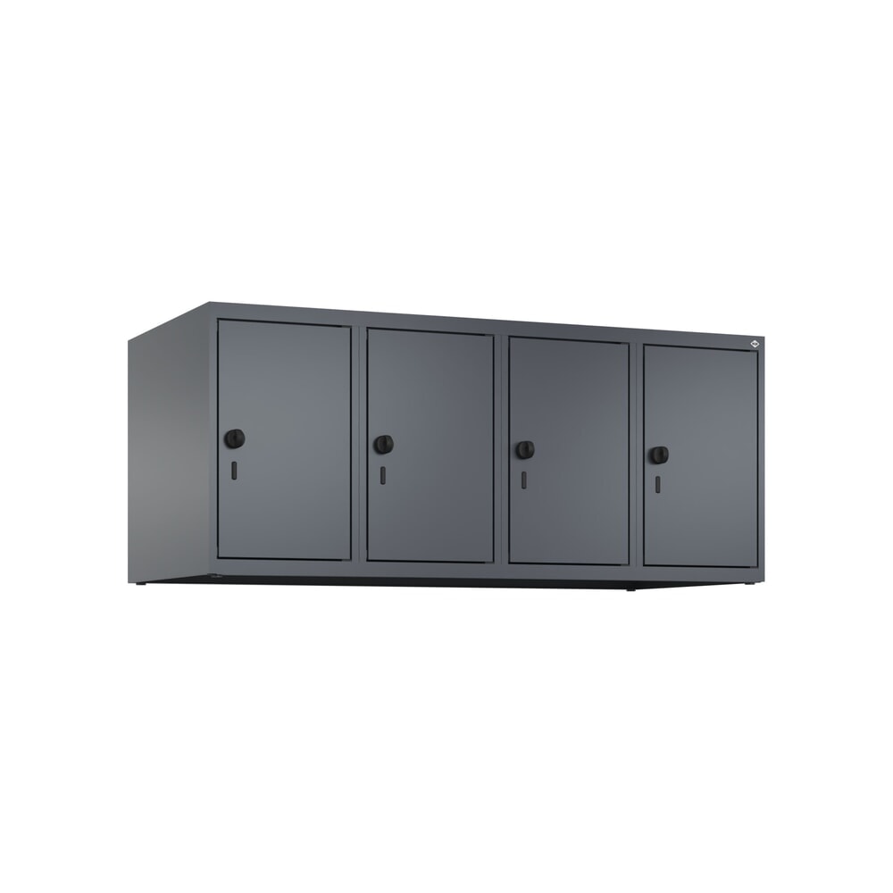 Produktabbildung Nr. 9: C+P Aufsatzschrank für Kleiderspind Serie Classic PLUS, 4 Abteile Breite 300 mm, anthrazitgrau, anthrazitgrau, für Vorhängeschloss