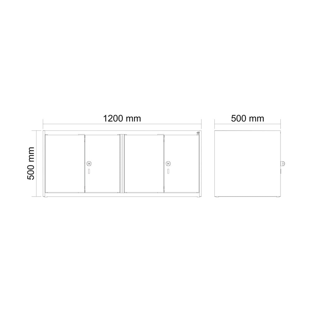 Produktabbildung Nr. 8: C+P Aufsatzschrank für Kleiderspind Serie Classic PLUS, 4 Abteile Breite 300 mm, lichtgrau, lichtgrau, für Vorhängeschloss
