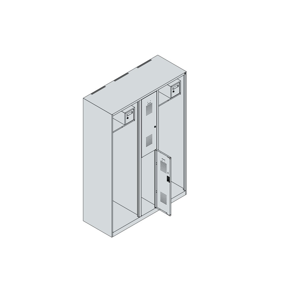 Productafbeelding nr. 4: C+P brandweerkast MAXI, voeten, hxbxd 1.850 x 1.300 x 500 mm, antracietgrijs, met helmhouder