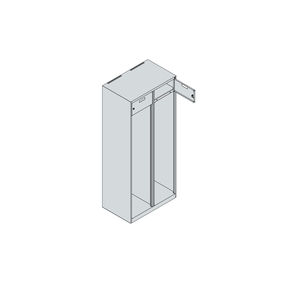 Productafbeelding nr. 4: C+P brandweerkast PRAKTUS, sokkel, 2 compartimenten, hxbxd 1.850 x 800 x 500 mm, lichtgrijs, met helmhouder
