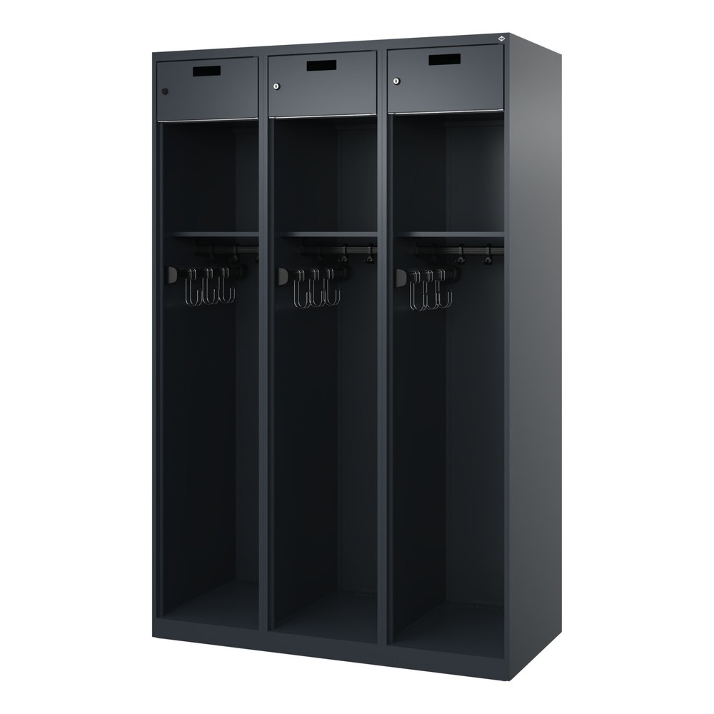 Productafbeelding nr. 4: C+P brandweerkast PRAKTUS, vloerglijders, 3 compartimenten, hxbxd 1.850 x 1.200 x 500 mm, antracietgrijs