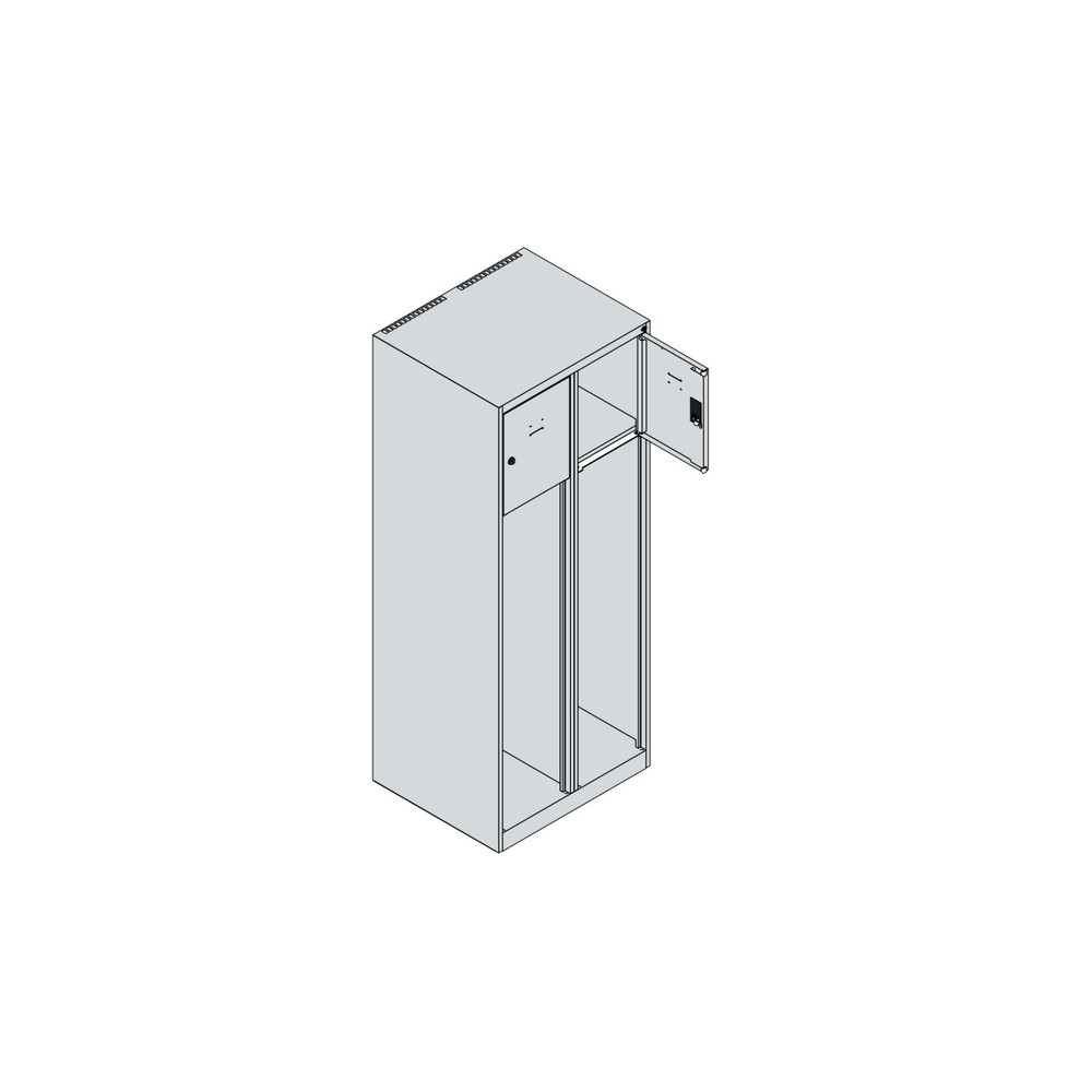 Productafbeelding nr. 4: C+P brandweerkast YOUNGSTER, voeten, 2 compartimenten, hxbxd 1.530 x 600 x 500 mm, vuurrood, met helmhouder
